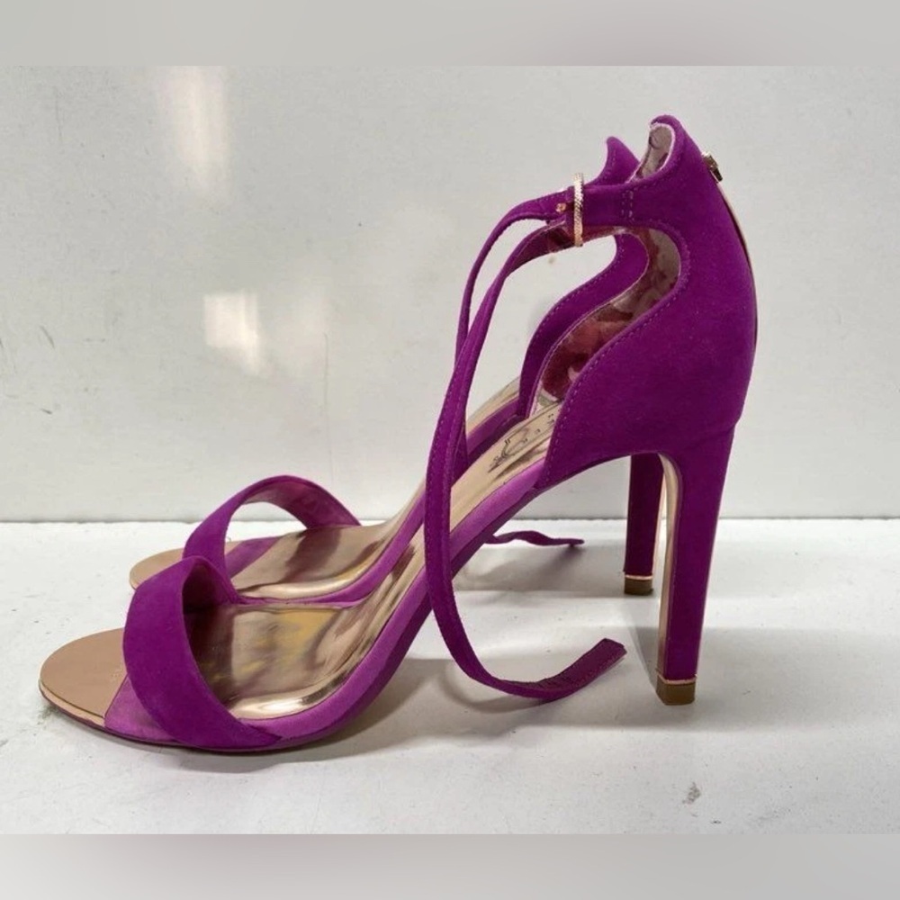 Ted Baker Women's Fuchsia Microbel Suede High Heel Sandals Size 8.5 in Box - Picture 3 of 6